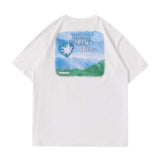 Men T Shirt Summer Casual Tops Landscape Printing Short Sleeve T-shirt Men's round Neck Half Sleeve Street Fashion Loose Pullover Half Sleeve T-shirt
