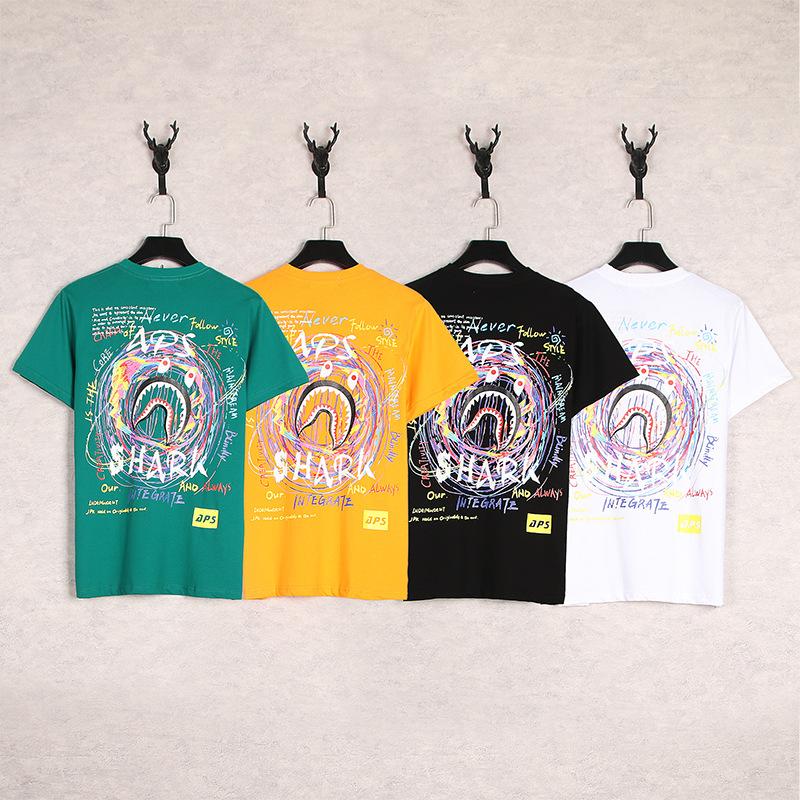 A Ape Print T Shirt Cartoon Round Neck Summer Printed Large Size Short Sleeve Casual