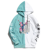 Split Hoodie Demons and Angels Attack on Titan Stitching