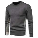 Men's Autumn Men's Knitwear round Neck Contrast Color Sweater Bottoming Shirt Men Winter Outfit Casual Fashion