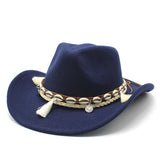 Wester Hats Autumn and Winter Western Cowboy Ethnic Style Woolen Jazz Top Hat