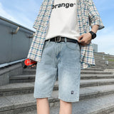 Men Jean Shorts Denim Shorts Men's Summer Trendy Middle Pants
