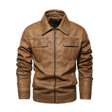 1970 East West Leather Jacket Washed Men's Leather Coat Leather Motorcycle Leather Coat