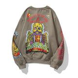 Justin Bieber Drew House Sweatshirts Hoodie Kanye Big Talker Men and Women Smiley Flame Graffiti Letter Printed Crew Neck Sweatshirt Long Sleeve Coat