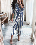 Red Peasant Dress Summer Long-Sleeve V-neck Buttons Printed Dress Long Dress Women's Dress
