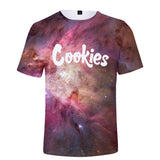 Cookies Shirt Cookies Starry Sky 3D Short Sleeve T-shirt Youthful Simplicity Short Sleeve