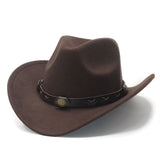 Wester Hats Western Cowboy Hat Autumn and Winter Woolen Fedora Hat Felt Cap