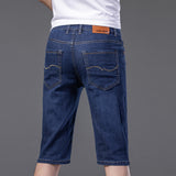 Men Jean Shorts Denim Shorts Men's Summer Stretch Breathable Sports Straight Simple Shorts Fashion
