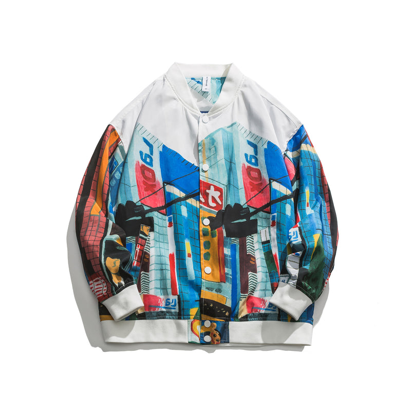 Men's Spring Large Size Sports Retro Pilot Jacket Men's Trendy Baseball Uniform Men's Workwear Jacket Men's Coat