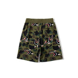 A Ape Print Shorts Baby Boy and Girl Summer Deformation Shark Head Camouflage Stitching Camouflage Shorts Casual Fifth Pants