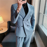 Men Suit Double Breasted Set Two-Piece Set