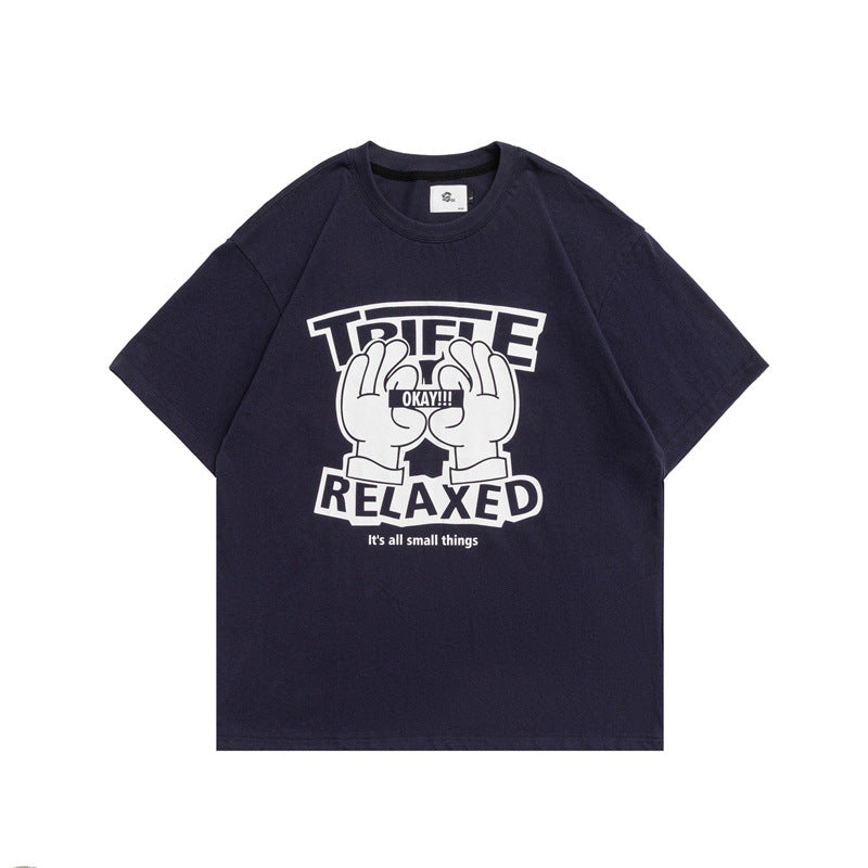 2022 Summer Man T Shirt round Neck Printing Gesture