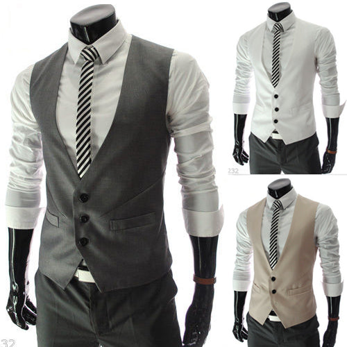 Tuxedo Vests Men Suit Vest Spring Solid Color Men's Vest