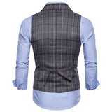 Mens Dress Vests Business Waistcoat Men's Autumn and Winter Business Casual Plaid Suit