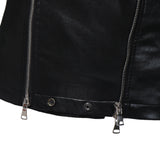 Leather Biker Coat Gothic Leather Jacket Men Pu Jackets Men's Leather Jacket Fashion Polo Collar Locomotive Multi-Zipper Short Leather Jacket