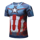 Captain America T Shirt Short Sleeve Avengers 2 Men's Clothing