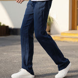 Linen Pants Straight Leg Pants Spring Summer Casual Pants Trendy Loose Straight