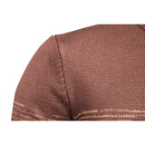Men Cardigan Sweater Autumn Men's Knitwear Pullover round Neck Variegated Bottom Sweater plus Size Retro Sports