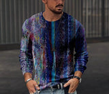 3D T Shirt Loose Long Sleeve Printed round Neck