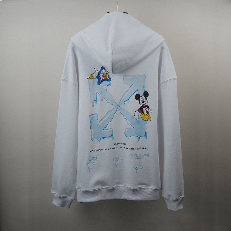 Autumn And Winter Donald Duck Printed Men'S And Women'S Stylish Loose Round Neck Hooded Sweater