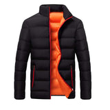 Men's Winter Trendy Slim-Fit Solid Color Cotton-Padded Jacket Short Coat Stand-up Collar Cotton-Padded Clothes Men Winter Outfit Casual Fashion