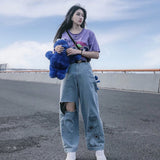 Anime Print Jeans Denim Pants Spring and Autumn Print Jeans Trousers for men Clothing