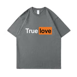 True T Shirts Casual Funny Letter T-shirt Men's and Women's Short-Sleeved Cotton Undershirt