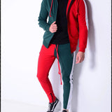 Men Tracksuit Set Jogging Suits Mens Men's Trendy Muscle Workout Training Casual Sports Running Exercise Breathable Quick-Drying