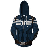 Captain America Hoodie 3D Printing Zipper Hooded Sweatshirt
