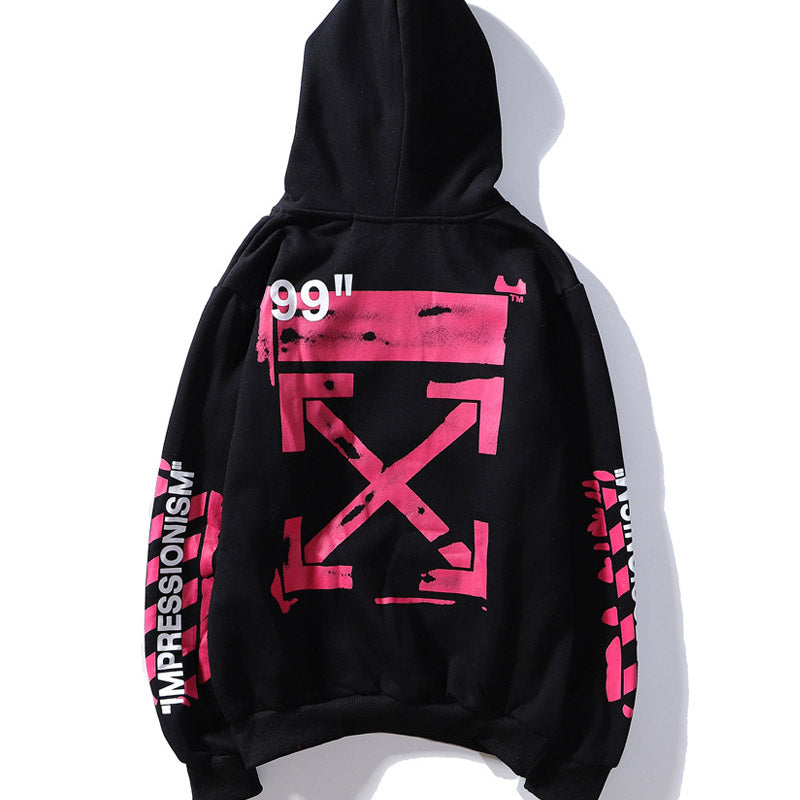 Autumn And Winter Off Rendering Graffiti Pink Arrow Men'S And Women'S Hoodie