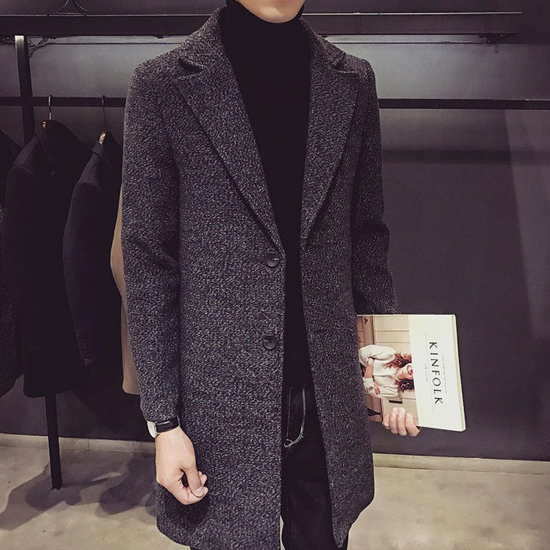 Large Size Retro Sports Snowflake Mid-Length Cotton-Padded Warm-Keeping Overcoat Coat Factory Men Spring Trench Coat