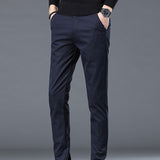 Mens Formal Suit Trousers Straight Leg Office Stretch Slim Fit Suit Pants Summer Pants Bottoms Spring Casual Pants Men Pants