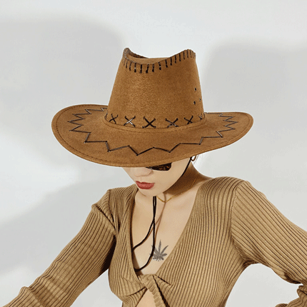 Bullhide Denim Hat Western Cowboy Hat Men's Sunhat Faux Suede Fleece Hat