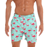 Mens Swim Trunks Printed Beach Pants Summer Quick-Drying Shorts Sports Pants Loose Large Pants