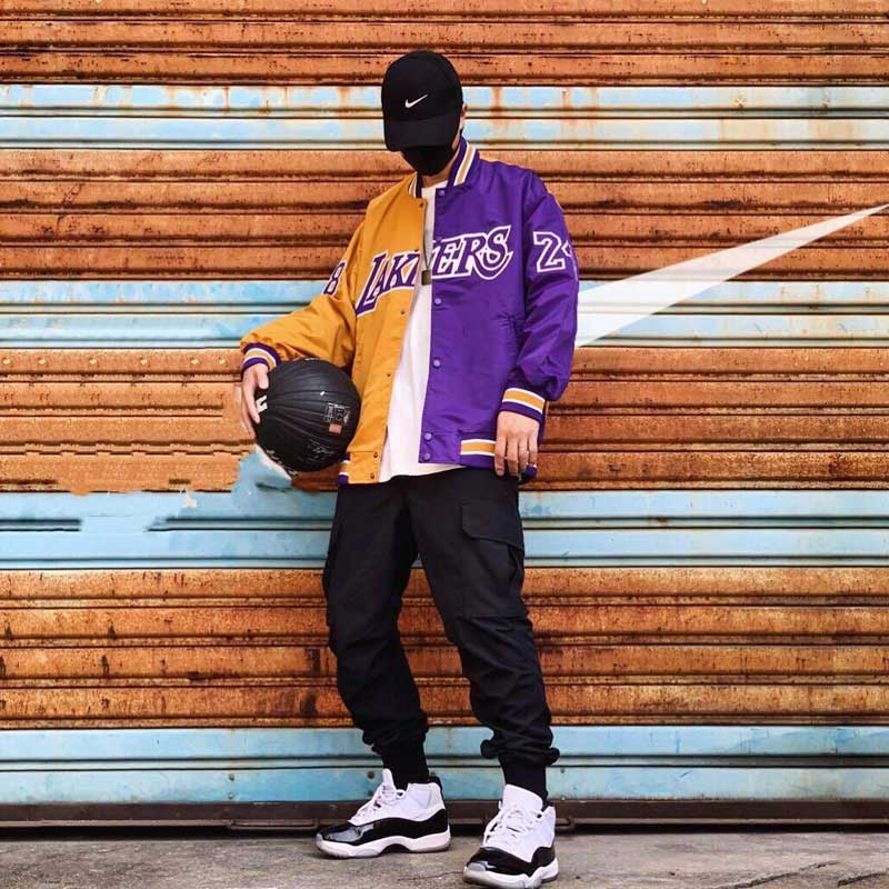 80's Colorful Leather Jacket Autumn and Winter Lakers Kobe Commemorative Baseball Uniform Mamba No. 24 Men's and Women's Jacket Basketball Baggy Coat