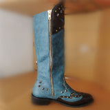 Beyonce Coachella Boots Tassel Long Boots Female plus Size Laser Hollow Totem Rivet Fashion Boots
