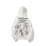 Autumn And Winter Anime Graffiti Series Pattern Arrow Velvet Padded Hooded Sweatshirt