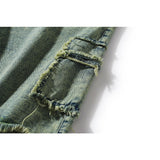Men Jean Shorts Washed Denim Shorts Men's High Street Fashion Brand Multi-Pocket Shorts Summer