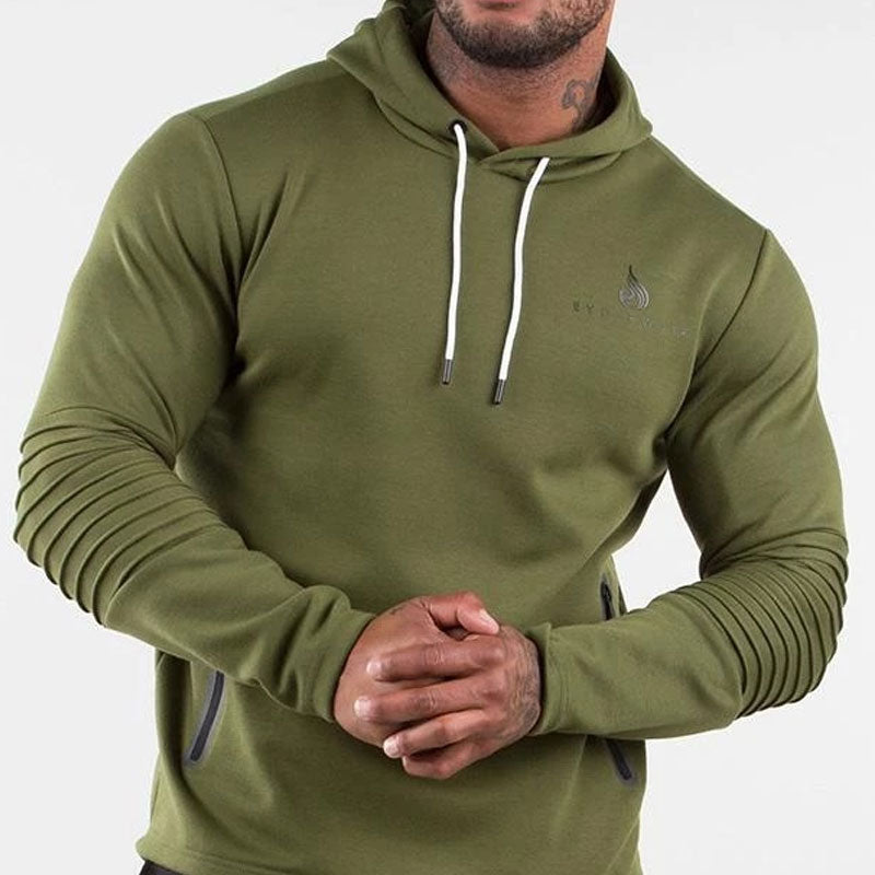Men's Sports Hoodie Men Sweatshirts Fitness Male's Hoodies Muscle Sports Sweater Pullover Men Casual Running Sport Long Sleeve Loose Hooded Coat