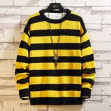 Winter Men's round Neck Striped Pullover Sweater Youth Fashion Trends Casual Bottoming Shirt Men Pullover Sweaters