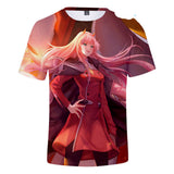 Anime Tshirts Aesthetic Men's Shirt Summer Anime Print Zerotwo 3D Short Sleeve T-shirt plus Size Loose Top