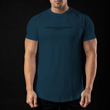 Slim Fit Muscle Gym Men T Shirt Men Rugged Style Workout Tee Tops Muscle Workout Brothers Summer Trendy Sports Loose Short Sleeve round Neck Cotton Printed T-shirt