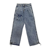Harajuku Clothing Men Classic Retro Pants Straight Leg Pan Summer Jeans Men and Women Solid Color Casual