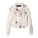 Studded Jackets Spring Embroidered Rivet PU Leather Coat Women's Embroidery Machine Car Coat