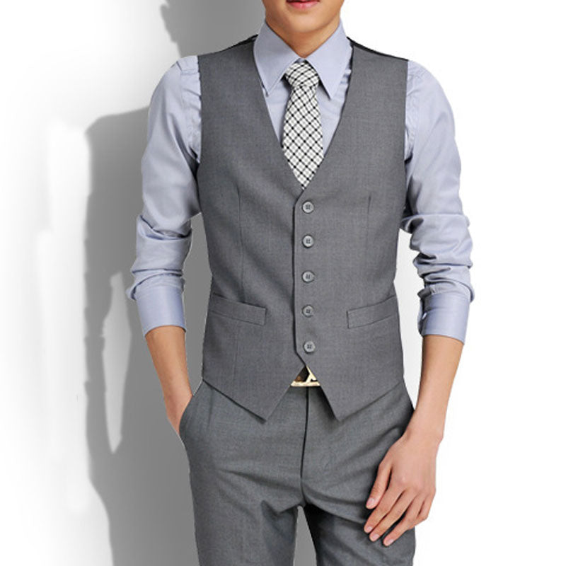 Tuxedo Vests Men Suit Vest Men's Slim-Fitting Patchwork Contrast Color Suit Vest Men's Fashion Stitching