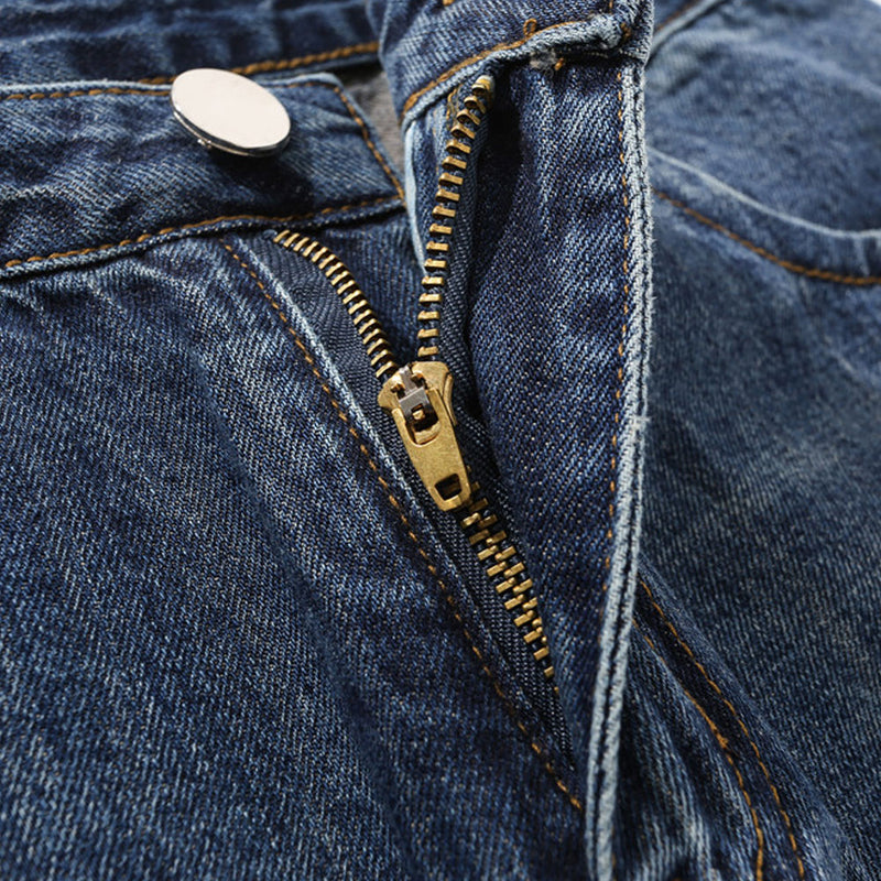 Solid Color Jeans Men's plus Size Retro Sports Trousers Baggy Straight Trousers Trousers Men Denim Pants