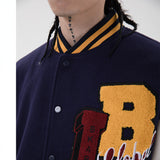 First Row Varsity Jacket Thick Retro Letter Embroidery