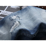 Men Distressed Jeans Man Ripped Jean Destruated Denim Pants Men Ripped Straight Jeans Casual Slim Fit Oversized Trousers