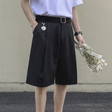 Men Bermuda Shorts Suit Shorts Men's Artistic Casual Loose Summer Youth plus Size Suit Pants