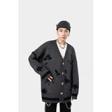 Mens Fall Outfits Autumn and Winter Cows Pattern Mohair Knitwear Coat Plush Cardigan Jacket